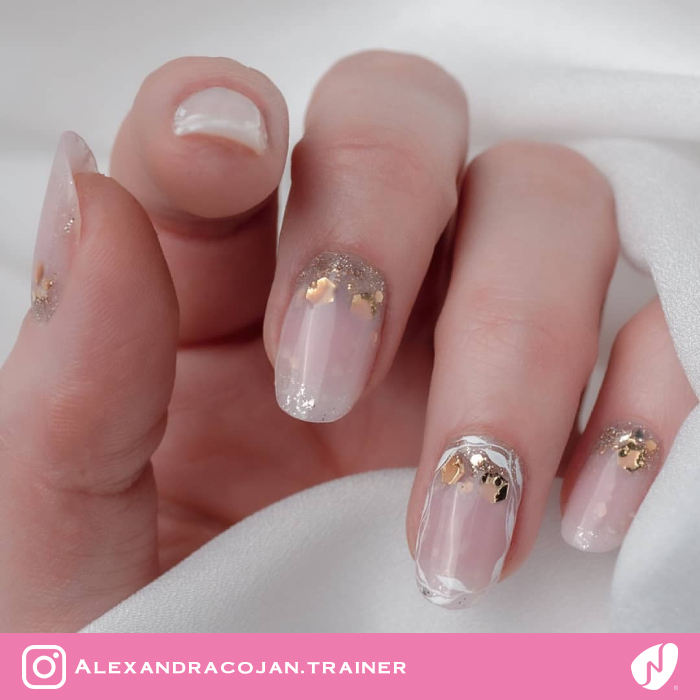Nude Confetti Nails