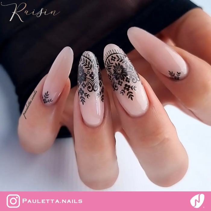 Black Lace Nails
