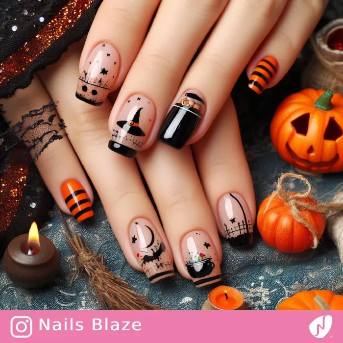 Witch Hat and Pot Nails | Halloween - NB475