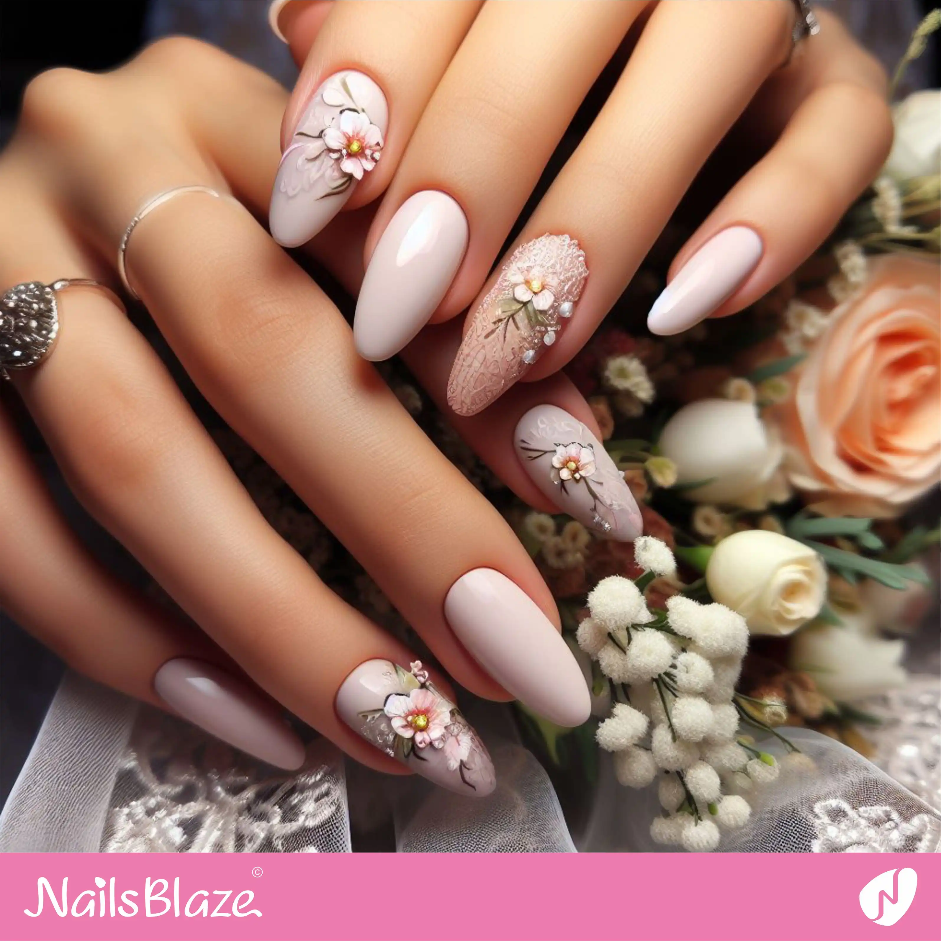Bridal Shower Nail Design | Wedding-NB-D-67