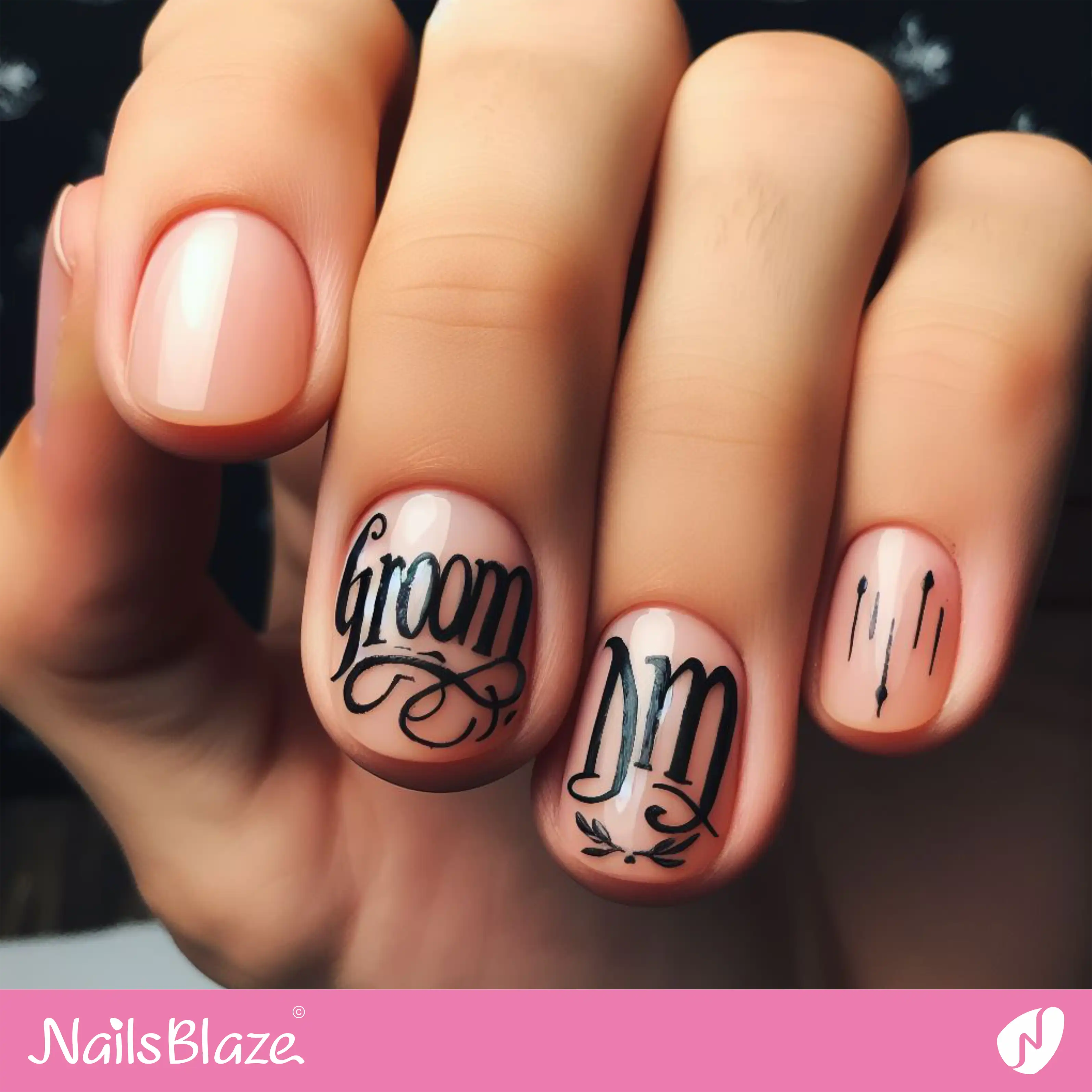 Calligraphy Male Grooming Nail Design|Men's Nail-NB-D-273